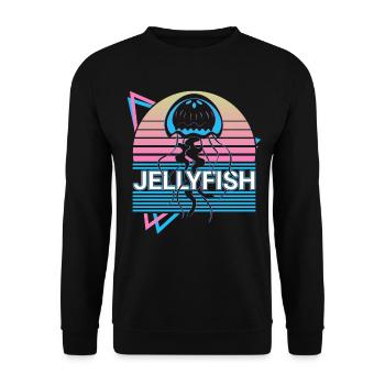 Cadeau rétro méduse - Sweat-shirt Unisexe - noir - Devant - Alina (178cm) & Michal (187cm)