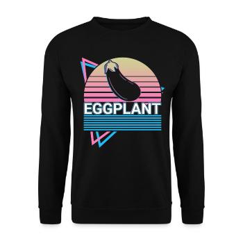 Aubergine Aubergine Retro Geschenk - Unisex Pullover - Schwarz - Vorne - Alina (178cm) & Michal (187cm)
