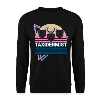 Tierpräparator Taxidermie Retro Geschenk - Unisex Pullover - Schwarz - Vorne - Alina (178cm) & Michal (187cm)