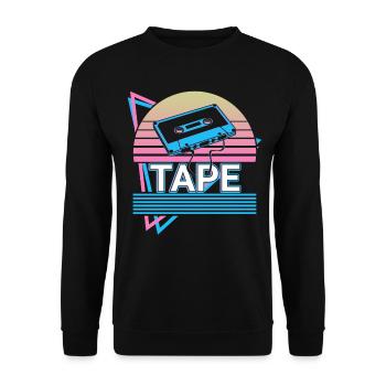 Cassette Tape Retro Gift - Unisex Sweatshirt - black - Front - Alina (178cm) & Michal (187cm)
