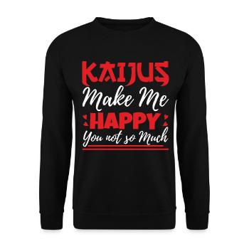 Drôle kaiju cadeau de monstre japonais - Sweat-shirt Unisexe - noir - Devant - Alina (178cm) & Michal (187cm)