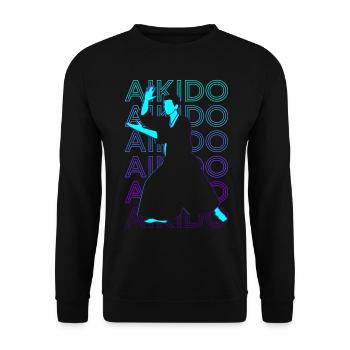 Aikido Japanische Kampfsportarten Retro Geschenk - Unisex Pullover - Schwarz - Vorne - Alina (178cm) & Michal (187cm)