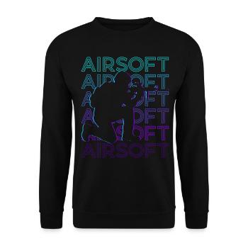 Airsoft Retro Gift - Unisex Sweatshirt - black - Front - Alina (178cm) & Michal (187cm)