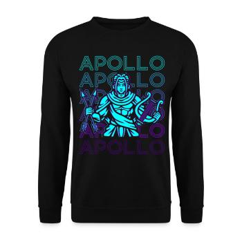 Apollo Greek God Ancient Greece Retro - Unisex Sweatshirt - black - Front - Alina (178cm) & Michal (187cm)