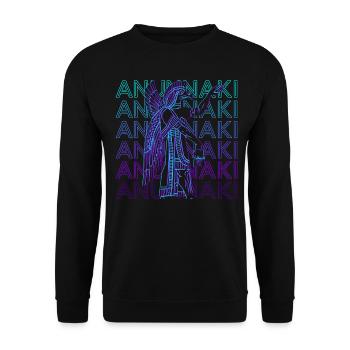 Anunnaki Sumerian God Ancient Deity Retro Ge - Unisex Sweatshirt - black - Front - Alina (178cm) & Michal (187cm)