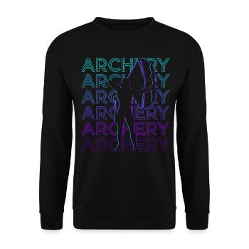 Archery Archer Retro Gift - Unisex Sweatshirt - black - Front - Alina (178cm) & Michal (187cm)