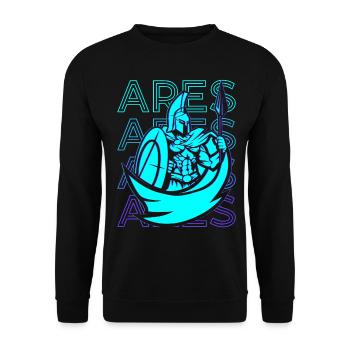 Ares Greek God War Retro Gift - Unisex Sweatshirt - black - Front - Alina (178cm) & Michal (187cm)