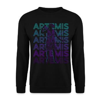 Artemis Ancient Goddess Greek Mythology Retro - Unisex Sweatshirt - black - Front - Alina (178cm) & Michal (187cm)