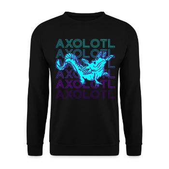 Axolotl Retro Gift - Unisex Sweatshirt - black - Front - Alina (178cm) & Michal (187cm)