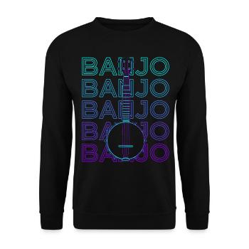Banjo Gitarre Retro Geschenk - Unisex Pullover - Schwarz - Vorne - Alina (178cm) & Michal (187cm)
