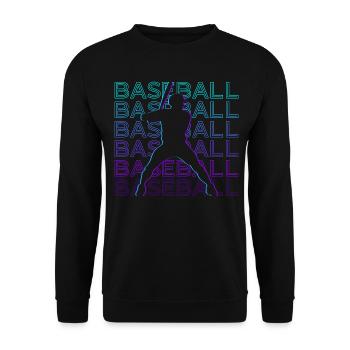 Cadeau rétro de joueur de baseball - Sweat-shirt Unisexe - noir - Devant - Alina (178cm) & Michal (187cm)