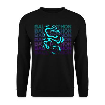 Ball Python Snake Retro Gift - Unisex Sweatshirt - black - Front - Alina (178cm) & Michal (187cm)