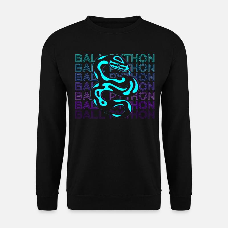 Kugelpython Schlange Retro Geschenk - Unisex Pullover - Schwarz