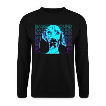 Bassett Hound Retro Gift - Unisex Sweatshirt - black - Front - Alina (178cm) & Michal (187cm)