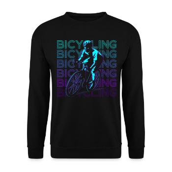 Fahrradfahren Biker Biking Retro Geschenk - Unisex Pullover - Schwarz - Vorne - Alina (178cm) & Michal (187cm)