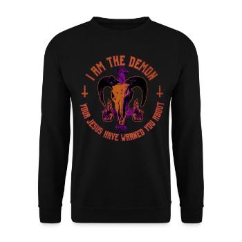 Baphomet-Geschenk - Unisex Pullover - Schwarz - Vorne - Alina (178cm) & Michal (187cm)