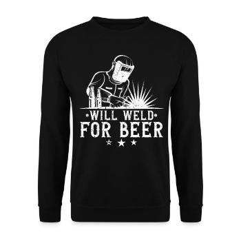 Lustiger Schweißer Schweißer Geschenk - Unisex Pullover - Schwarz - Vorne - Alina (178cm) & Michal (187cm)