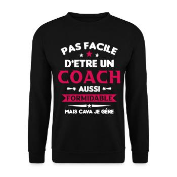 Coach Formidable Idée Cadeau Entraîneur Drôle - Sweat-shirt Unisexe - noir - Devant - Alina (178cm) & Michal (187cm)