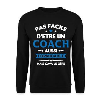 Coach Formidable Idée Cadeau Entraîneur Drôle - Sweat-shirt Unisexe - noir - Devant - Alina (178cm) & Michal (187cm)