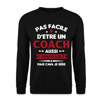 Coach Formidable Idée Cadeau Entraîneur Drôle - Sweat-shirt Unisexe - noir - Devant - Alina (178cm) & Michal (187cm)
