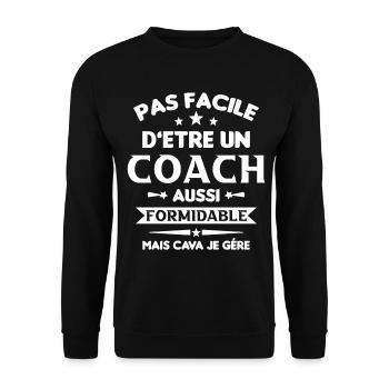 Coach Formidable Idée Cadeau Entraîneur Drôle - Sweat-shirt Unisexe - noir - Devant - Alina (178cm) & Michal (187cm)