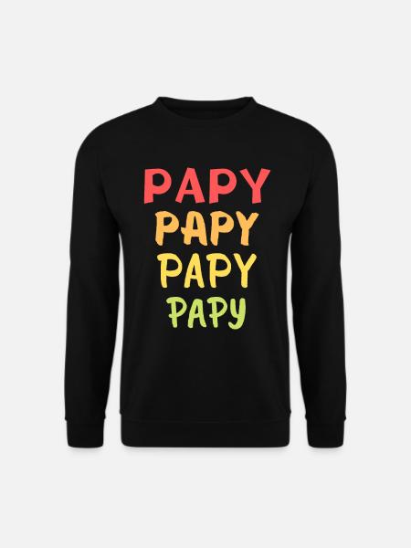 PAPY PAPY PAPY PAPY VINTAGE LIGNES - Sweat-shirt Unisexe - noir