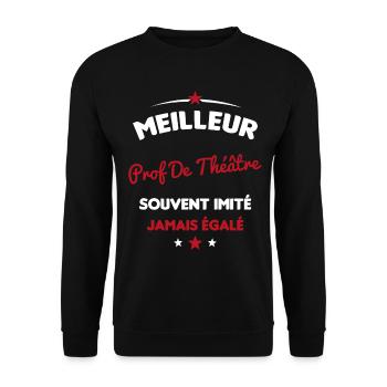 Prof De Théâtre Cadeau Humour Personnalisé - Sweat-shirt Unisexe - noir - Devant - Alina (178cm) & Michal (187cm)