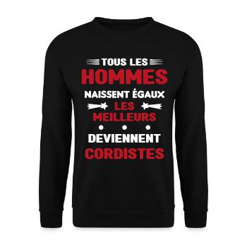 Les Meilleurs Hommes Deviennent Cordistes - Sweat-shirt Unisexe - noir - Devant - Alina (178cm) & Michal (187cm)