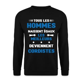 Les Meilleurs Hommes Deviennent Cordistes - Sweat-shirt Unisexe - noir - Devant - Alina (178cm) & Michal (187cm)