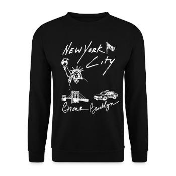 NY NEW YORK CITY USA STATUE LIBERTÉ AMERIQUE - Sweat-shirt Unisexe - noir - Devant - Alina (178cm) & Michal (187cm)