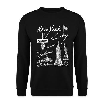 NY NEW YORK CITY USA LIBERTÉ GRATTE CIEL TAXI - Sweat-shirt Unisexe - noir - Devant - Alina (178cm) & Michal (187cm)