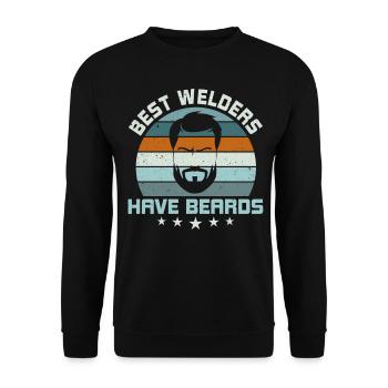 Funny Welder Welder Gift - Unisex Sweatshirt - black - Front - Alina (178cm) & Michal (187cm)