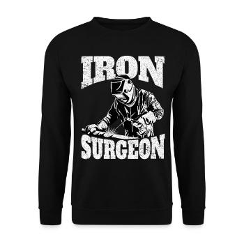 Lustiger Schweißer Schweißen Schweißer Geschenk - Unisex Pullover - Schwarz - Vorne - Alina (178cm) & Michal (187cm)