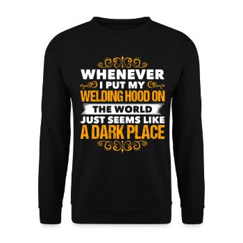 Lustiger Schweißer Schweißer Geschenk - Unisex Pullover - Schwarz - Vorne - Alina (178cm) & Michal (187cm)