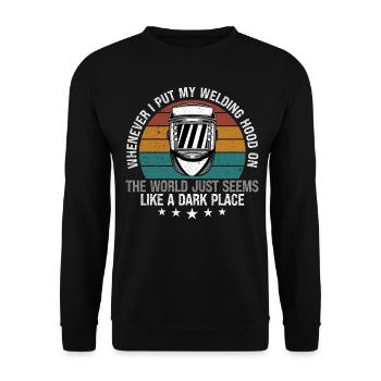Lustiger Schweißer Schweißer Geschenk - Unisex Pullover - Schwarz - Vorne - Alina (178cm) & Michal (187cm)