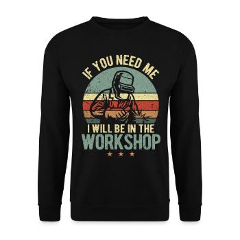 Funny Welder Welding Retro Gift - Unisex Sweatshirt - black - Front - Alina (178cm) & Michal (187cm)