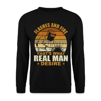 Funny Welder Welder Gift - Unisex Sweatshirt - black - Front - Alina (178cm) & Michal (187cm)