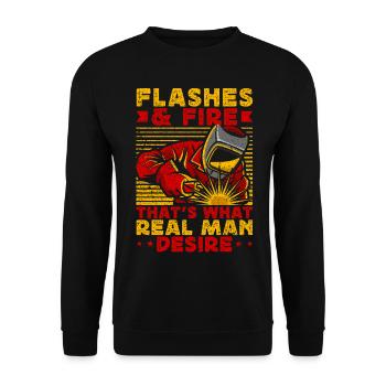 Funny Welder Welder Gift - Unisex Sweatshirt - black - Front - Alina (178cm) & Michal (187cm)