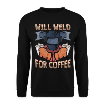Lustiger Schweißer Kaffee Schweißer Geschenk - Unisex Pullover - Schwarz - Vorne - Alina (178cm) & Michal (187cm)
