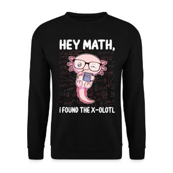 Drôle Math Axolotl Math Cadeau - Sweat-shirt Unisexe - noir - Devant - Alina (178cm) & Michal (187cm)