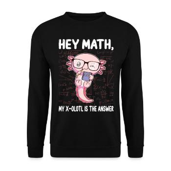 Drôle Math Axolotl Math Cadeau - Sweat-shirt Unisexe - noir - Devant - Alina (178cm) & Michal (187cm)