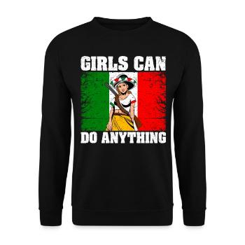 La Adelita Soldat mexicain Mexique Drapeau Gesc - Sweat-shirt Unisexe - noir - Devant - Alina (178cm) & Michal (187cm)
