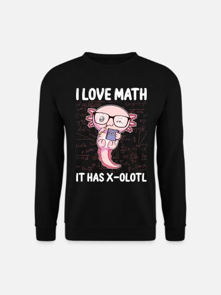 Funny Math Kawaii Axolotl Gift - Unisex Sweatshirt - black