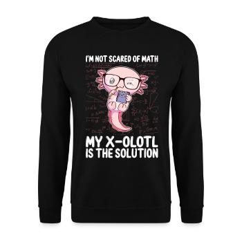Funny Mathematics Kawaii Axolotl Mathematics Gesch - Unisex Sweatshirt - black - Front - Alina (178cm) & Michal (187cm)