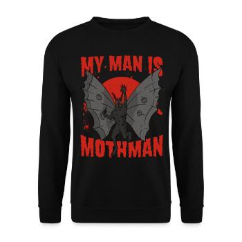 Mothman Crypto Cryptozoology Gift - Unisex Sweatshirt - black - Front - Alina (178cm) & Michal (187cm)