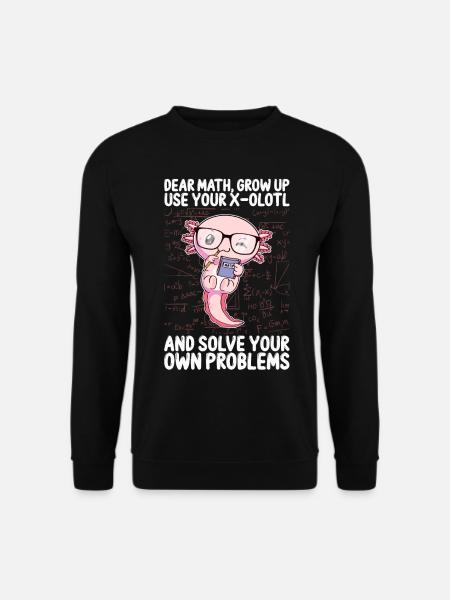 Funny Math Kawaii Axolotl Gift - Unisex Sweatshirt - black