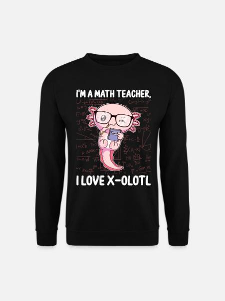 Funny Math Kawaii Axolotl Gift - Unisex Sweatshirt - black