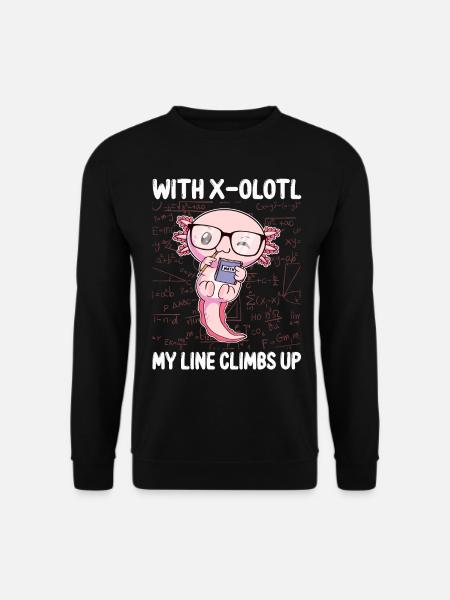 Funny Math Kawaii Axolotl Gift - Unisex Sweatshirt - black