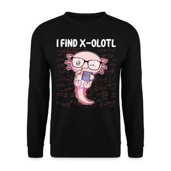 Funny Mathematics Kawaii Axolotl Mathematics Gesch - Unisex Sweatshirt - black - Front - Alina (178cm) & Michal (187cm)