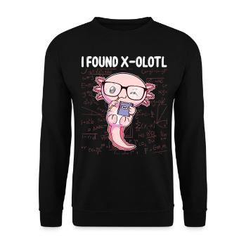 Funny Mathematics Kawaii Axolotl Mathematics Gesch - Unisex Sweatshirt - black - Front - Alina (178cm) & Michal (187cm)